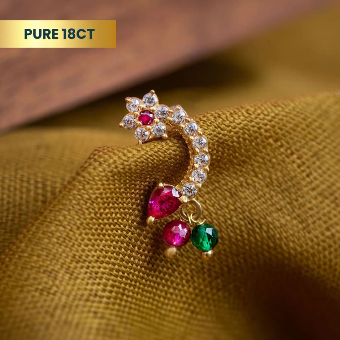 Phulrani Pierced Gold Nath
