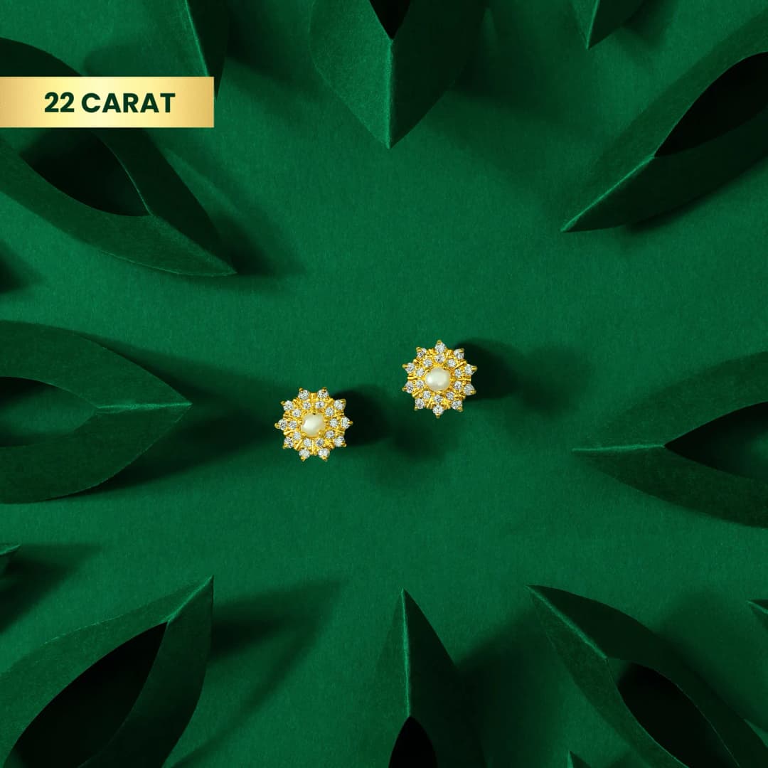 22Kt Gold Floral Moti Tops
