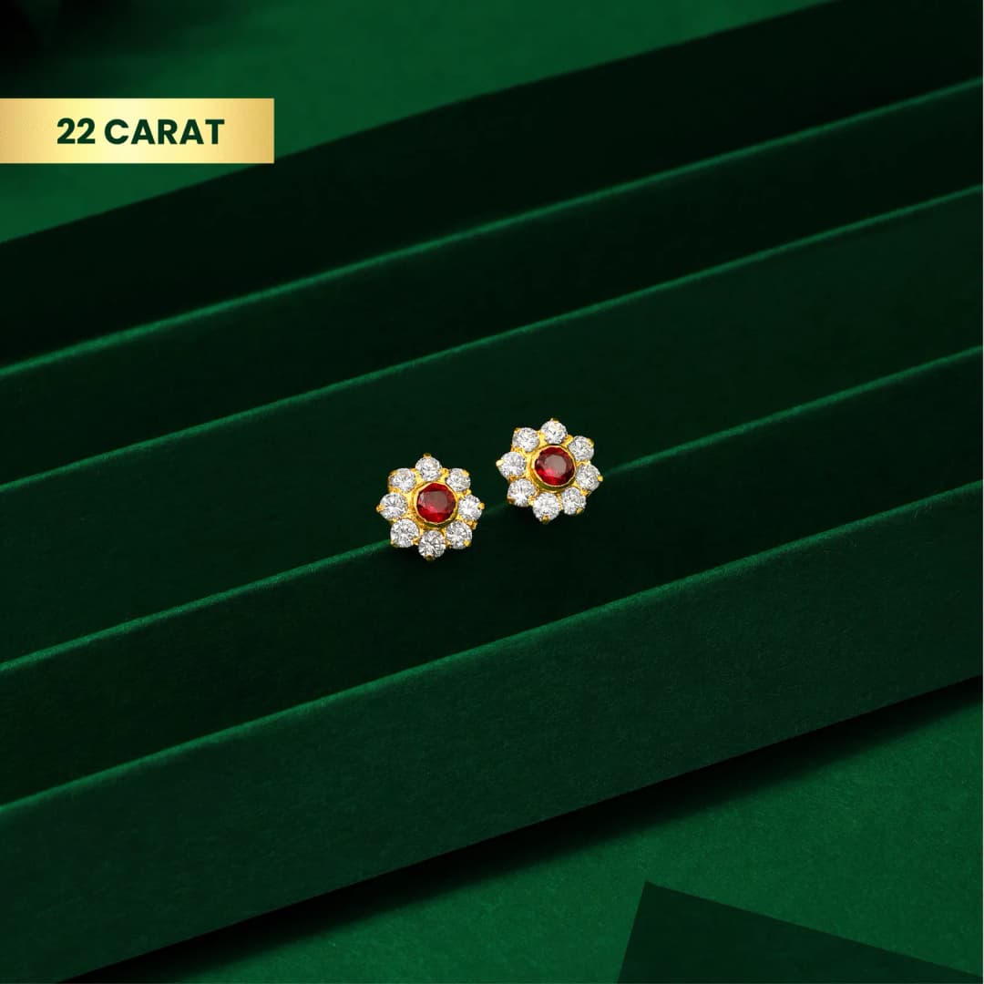Crimson Petal 22Kt Gold Tops