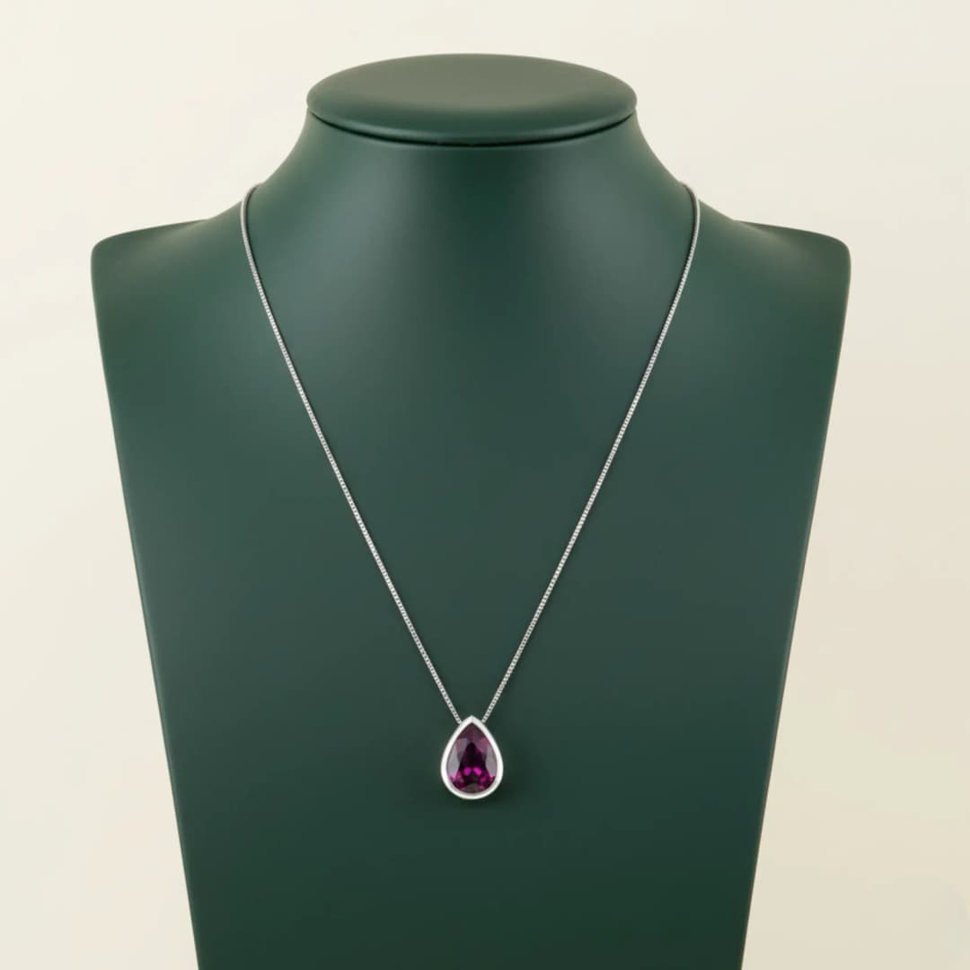 The Magenta Pearl Drop Chain