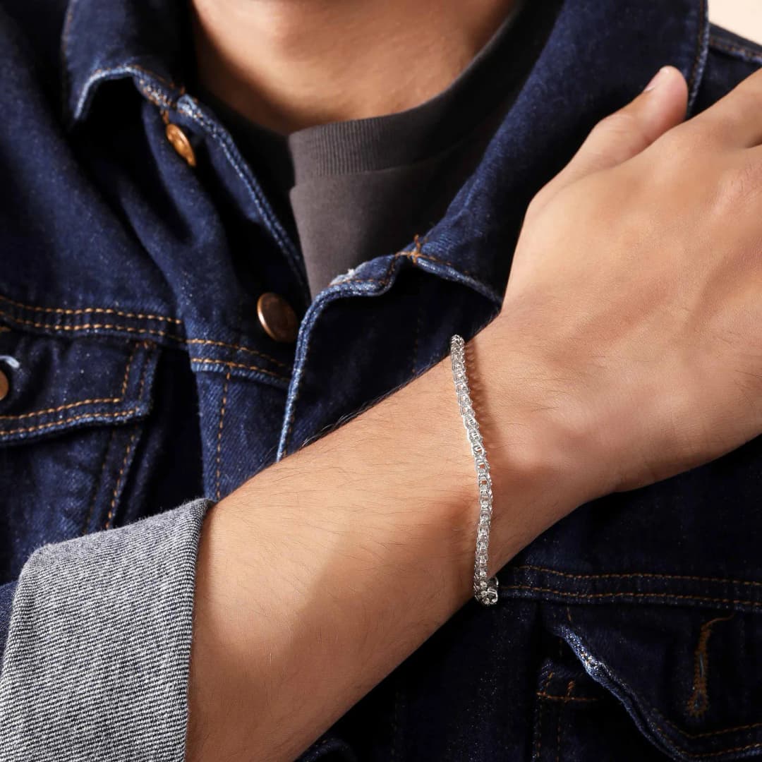 Minimalistic Fancy Silver Bracelet