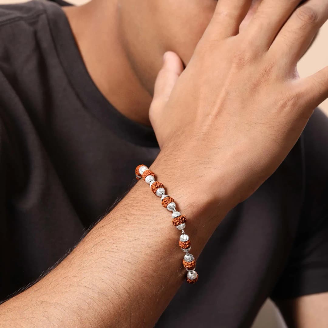 Rudraksh Silver Bracelet