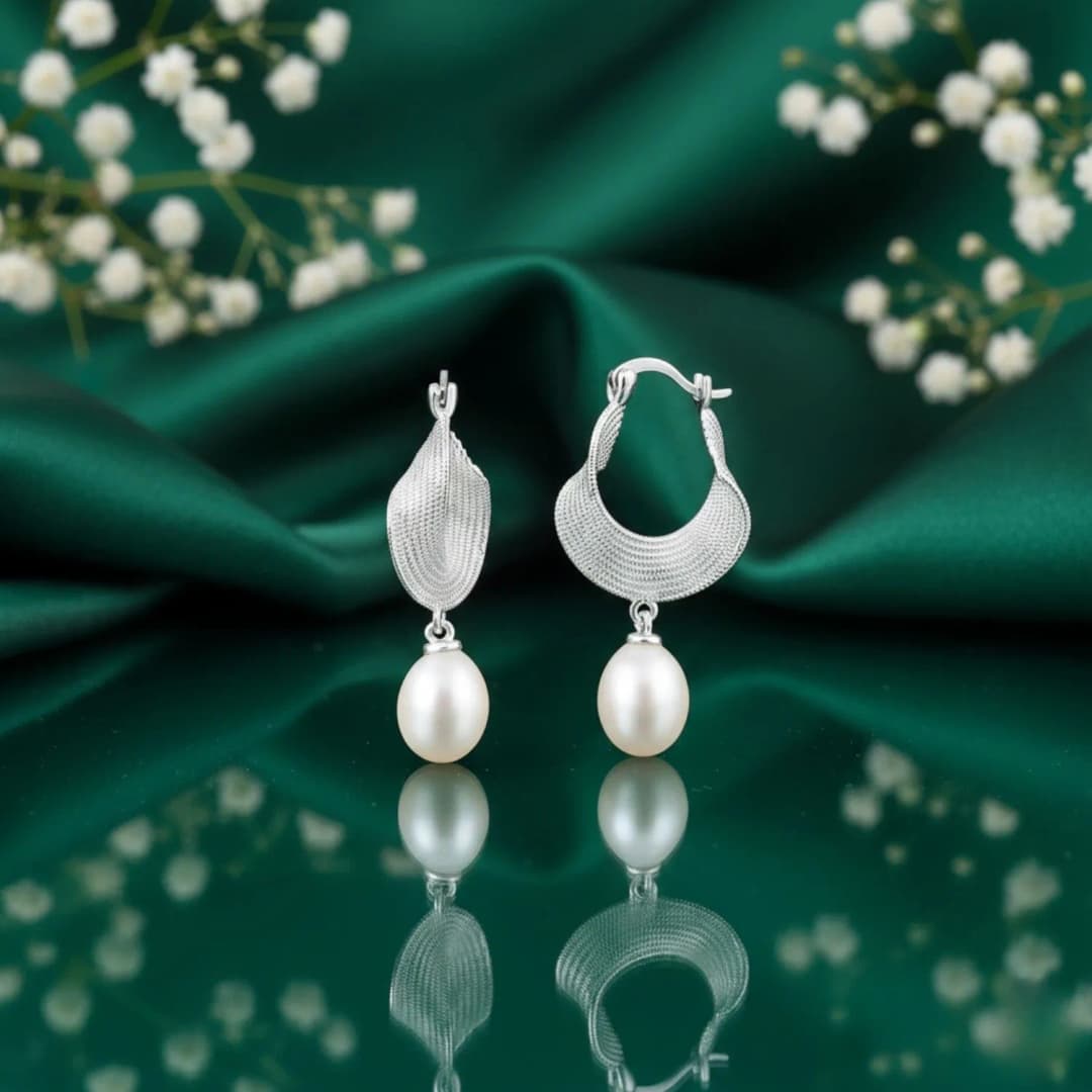 92.5 Silver Pearl Earrings