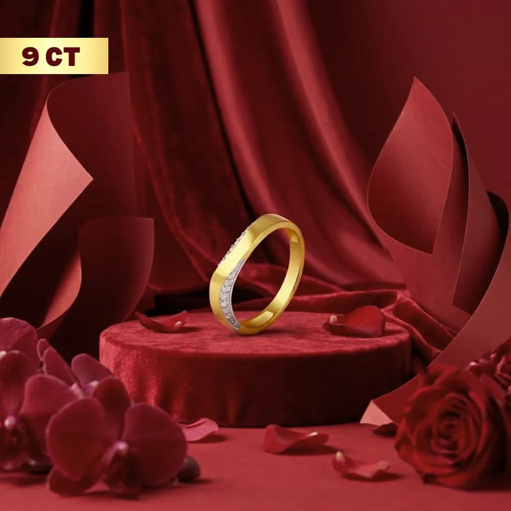 Luna 9CT Gold Couple Band