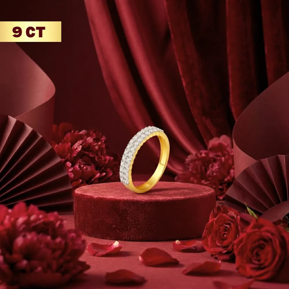 Vantage 9CT Gold Stackable AD Stones Band