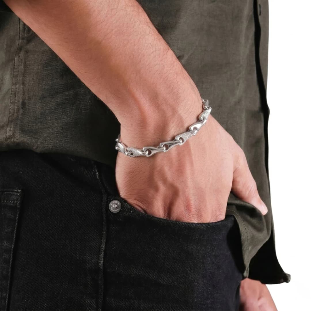 Elvaron Silver Men Bracelet