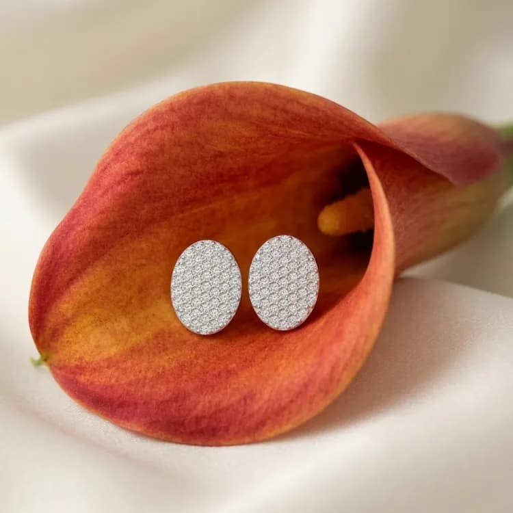 Silver Button Studs