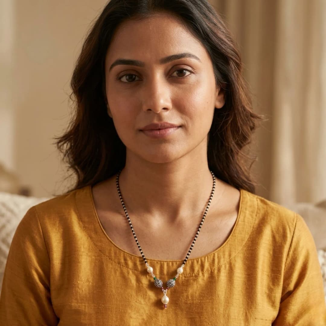Silver Grace Oxdised Mangalsutra