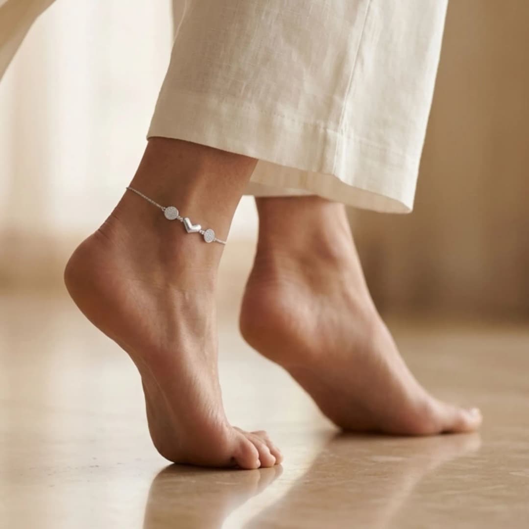 Circle of Love Silver Anklet
