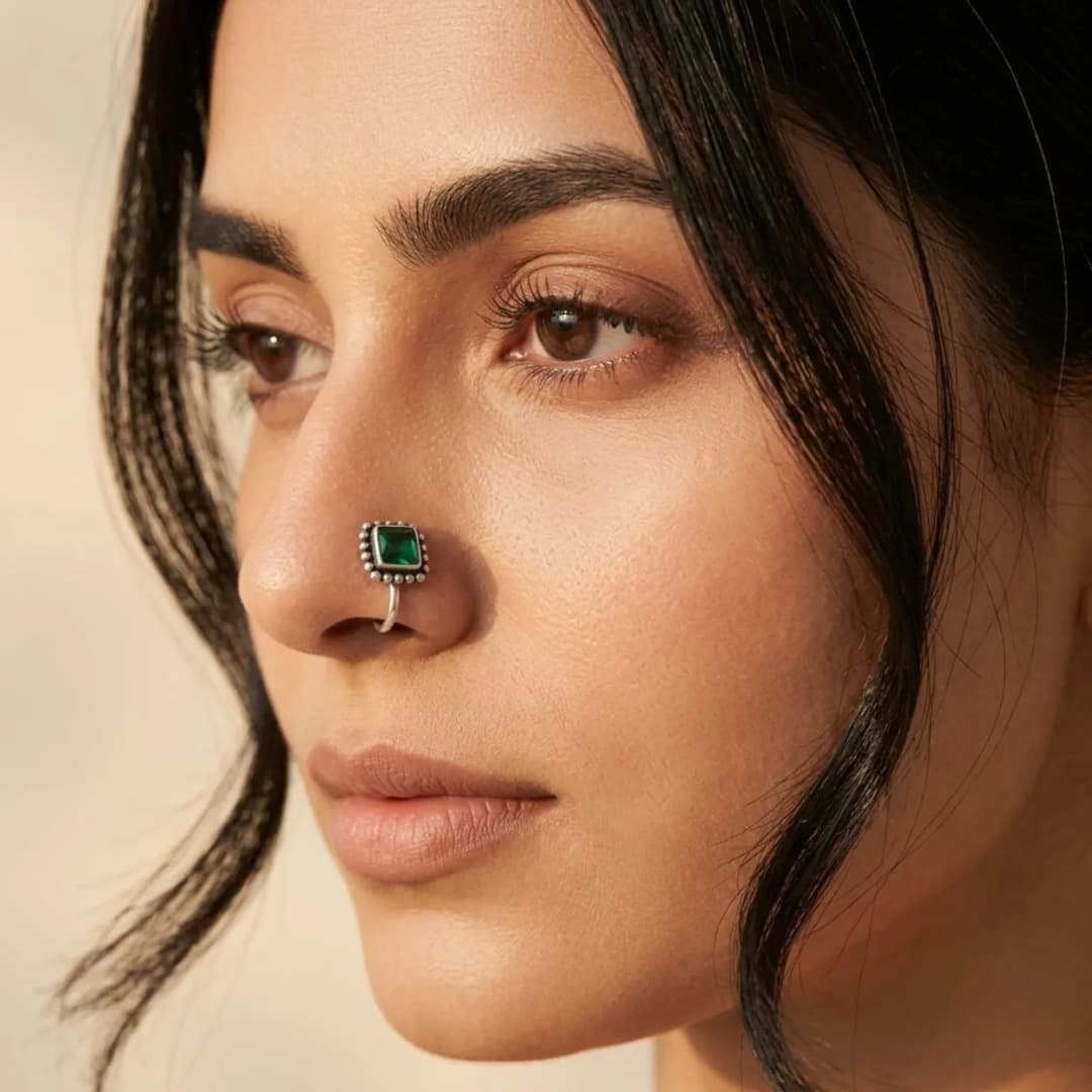 Emerald Orb Silver Press Nath