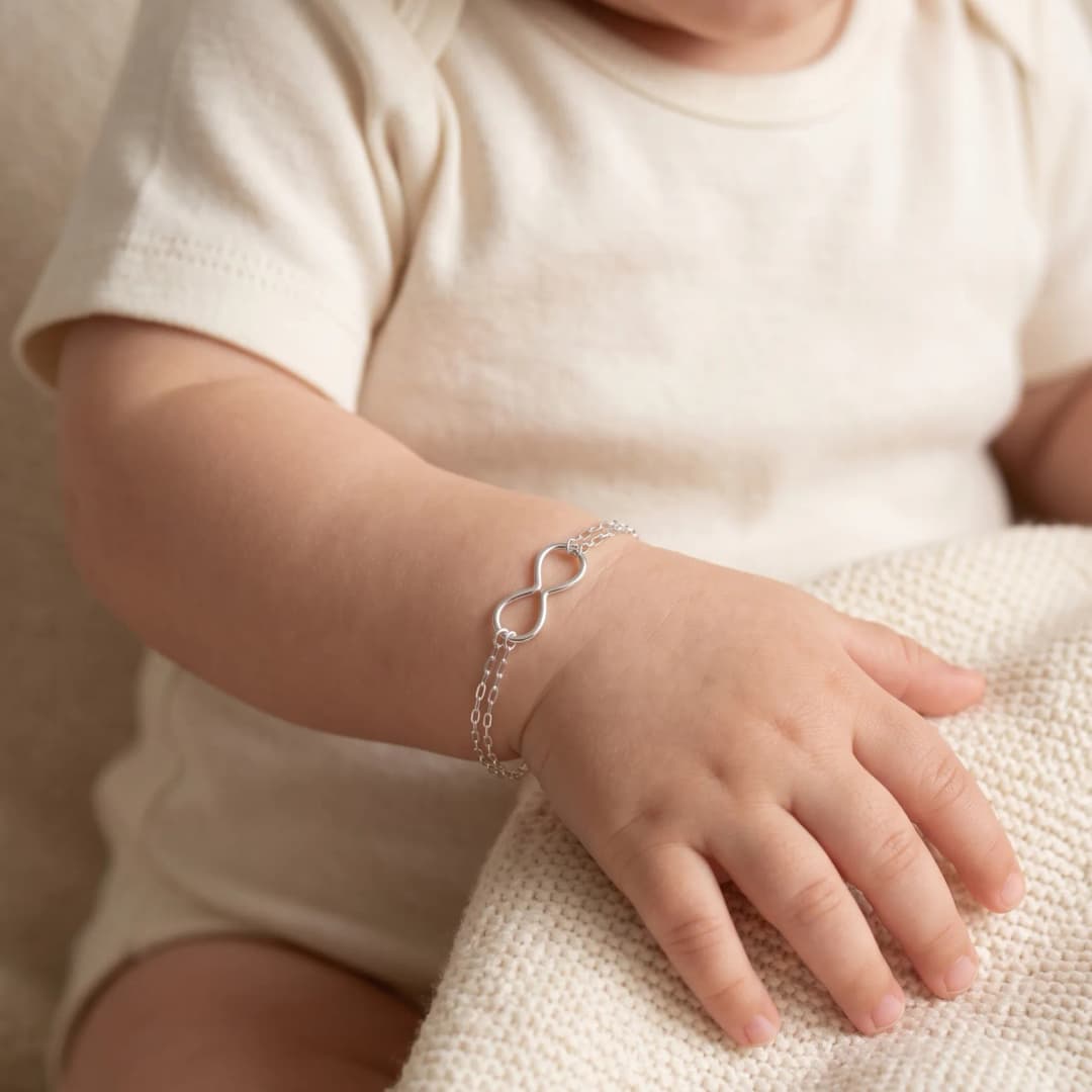 Silver Baby Infinity Bracelet