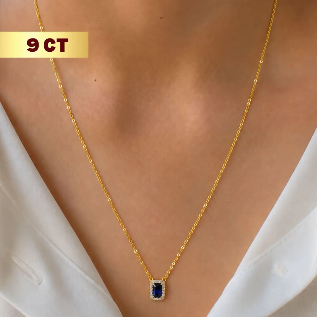 9CT Gold Sapphire Chain