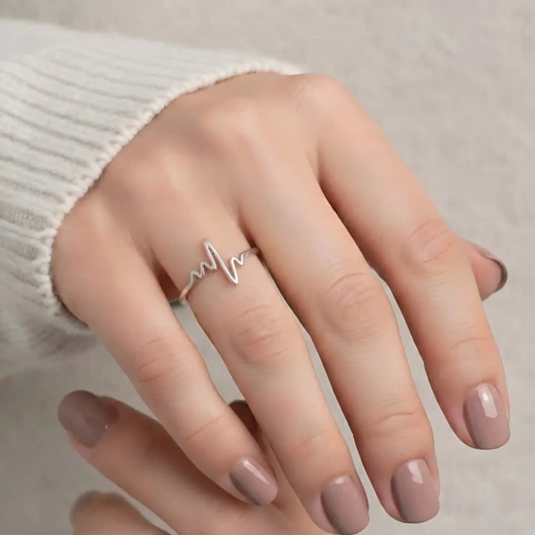 The Heartbeat Silver Ring