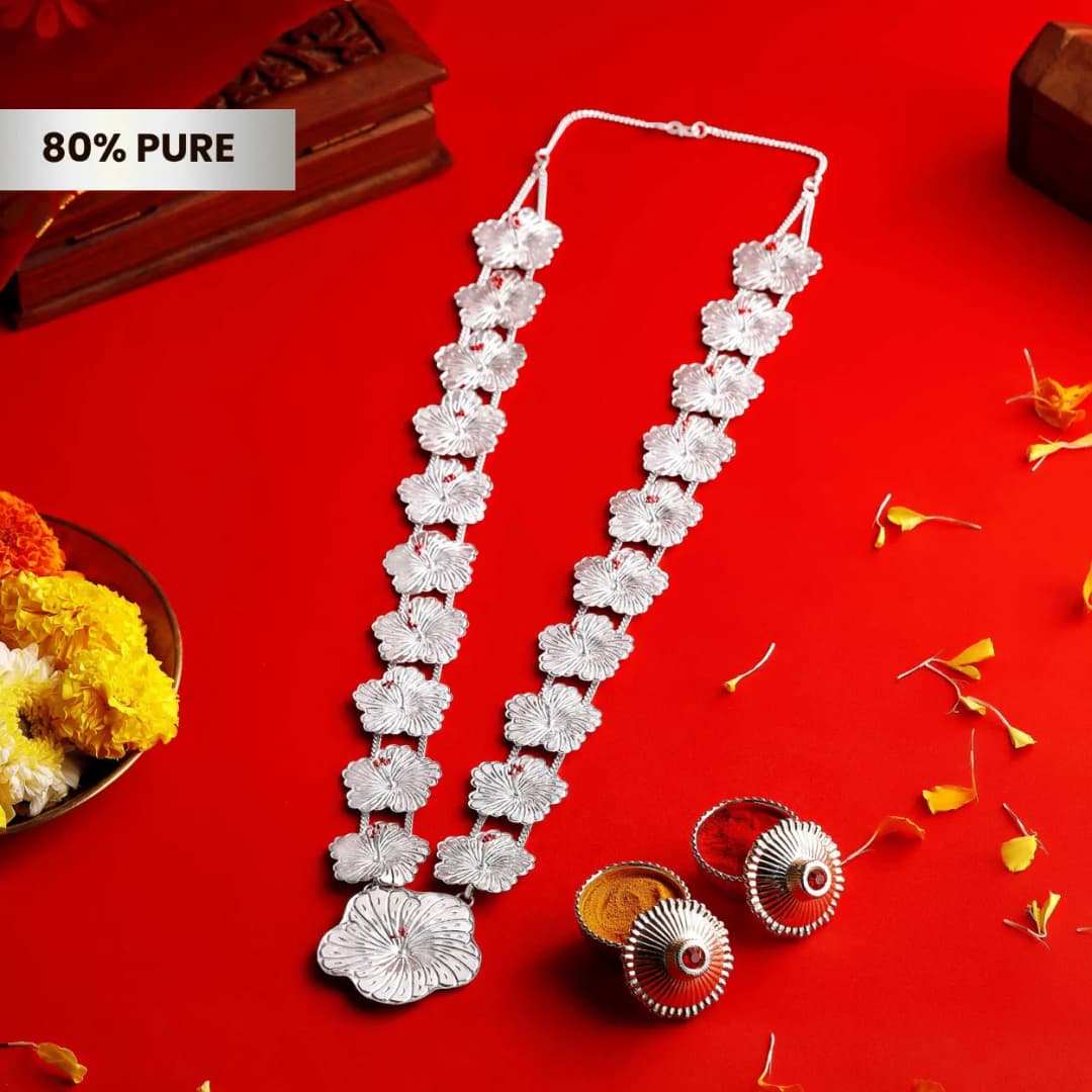 Ganesh Utsav Silver Jaswand Haar