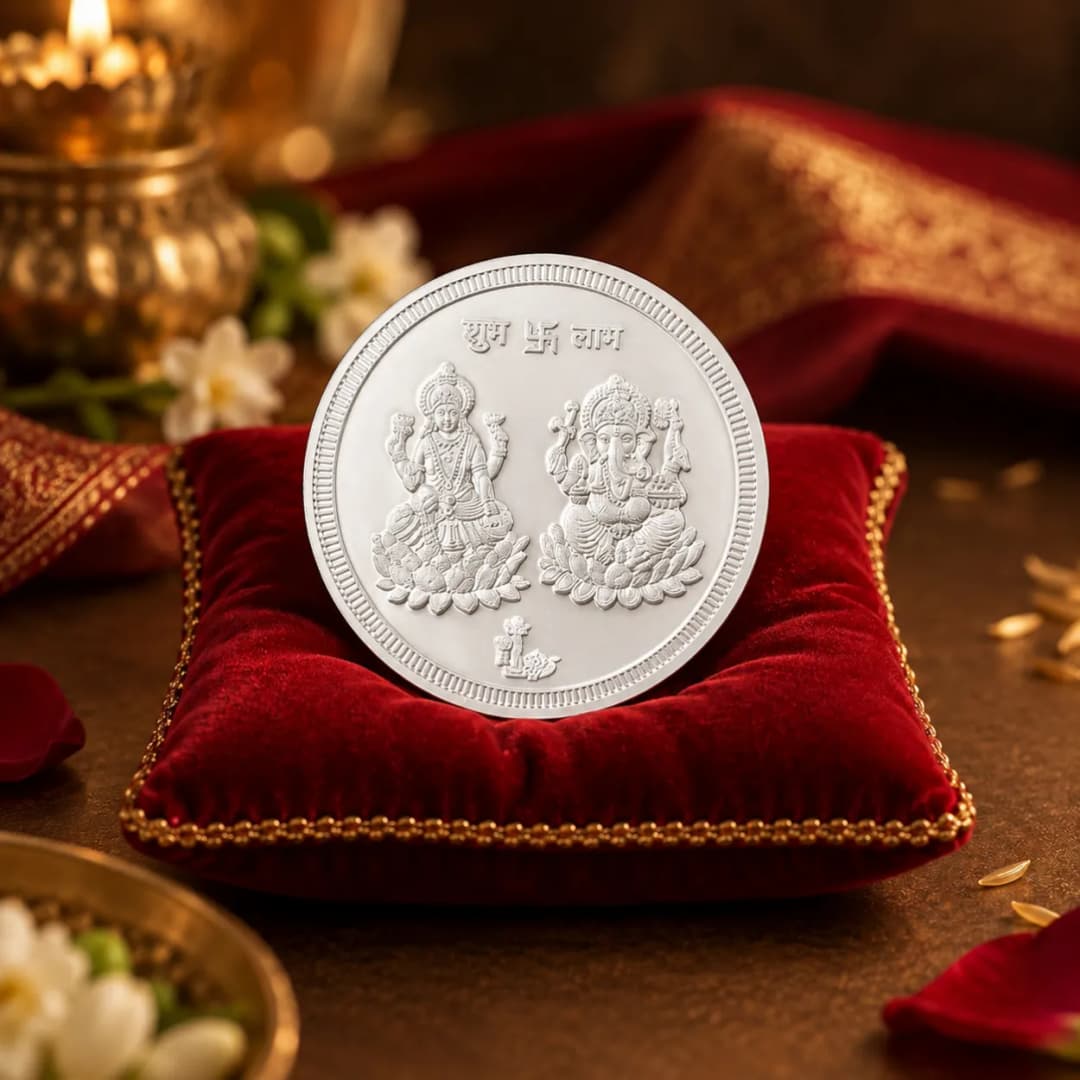 10 Gram 999 Lord Ganesh & Goddess Lakshmi Pure Silver Coin