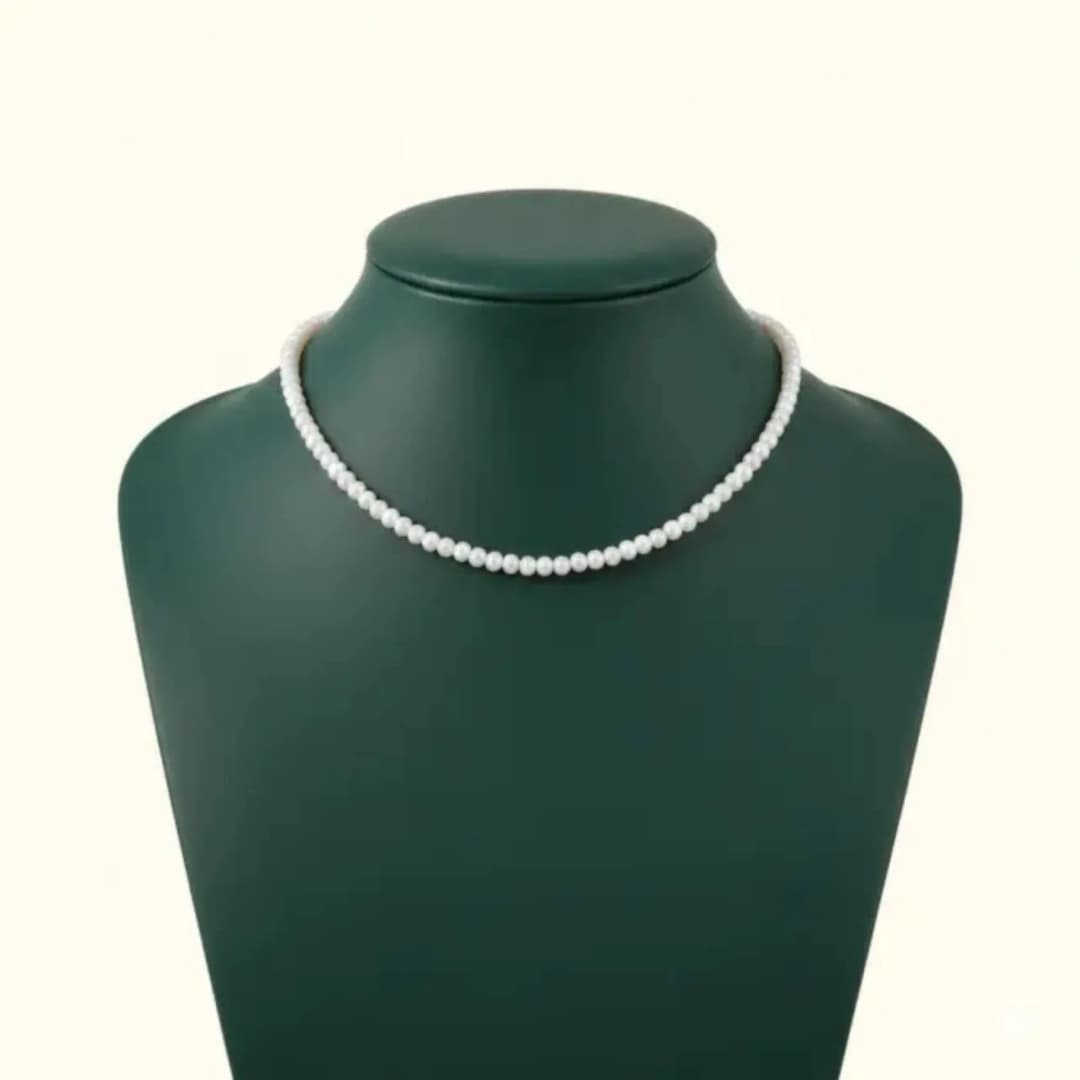 Elegant Pearl Bead Silver Chain